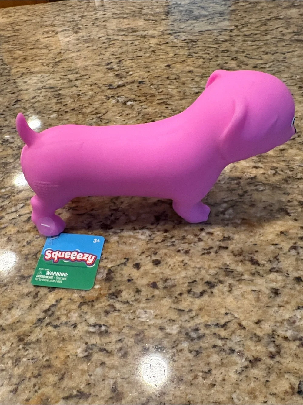 Pink Squeaky hot Dog Toy for Kids - Soft Squeaker Plush